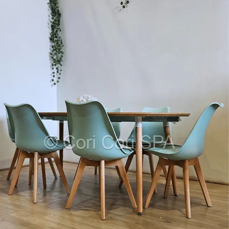 PREVENTA.- Comedor Mesa Expandible (100 - 180cms) + Sillas Tulip 14