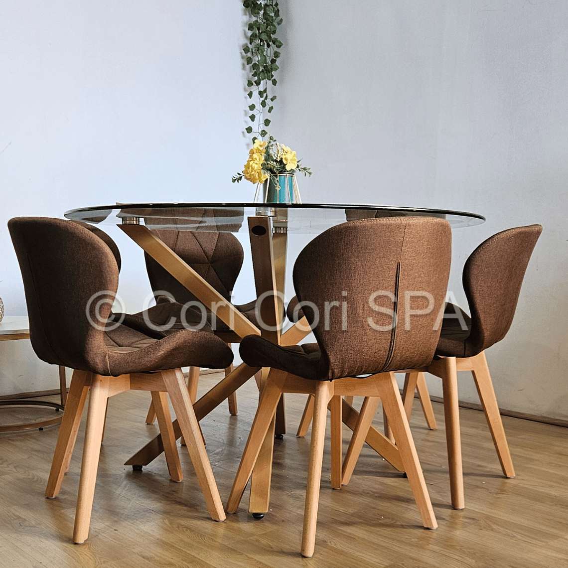 Comedor Warwick 120Cms + 6 Sillas Mariposa Lino 6