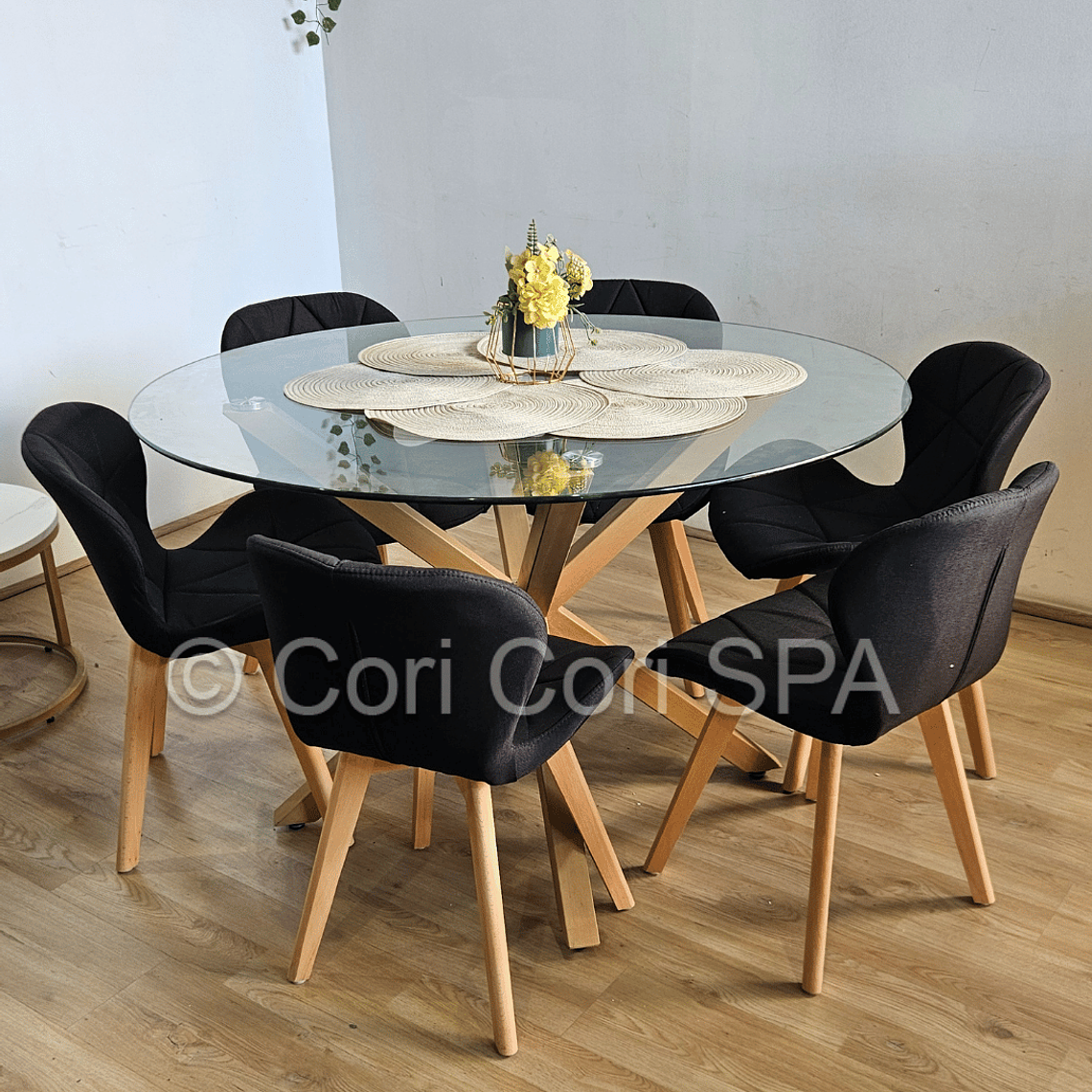Comedor Warwick 120Cms + 6 Sillas Mariposa Lino 7