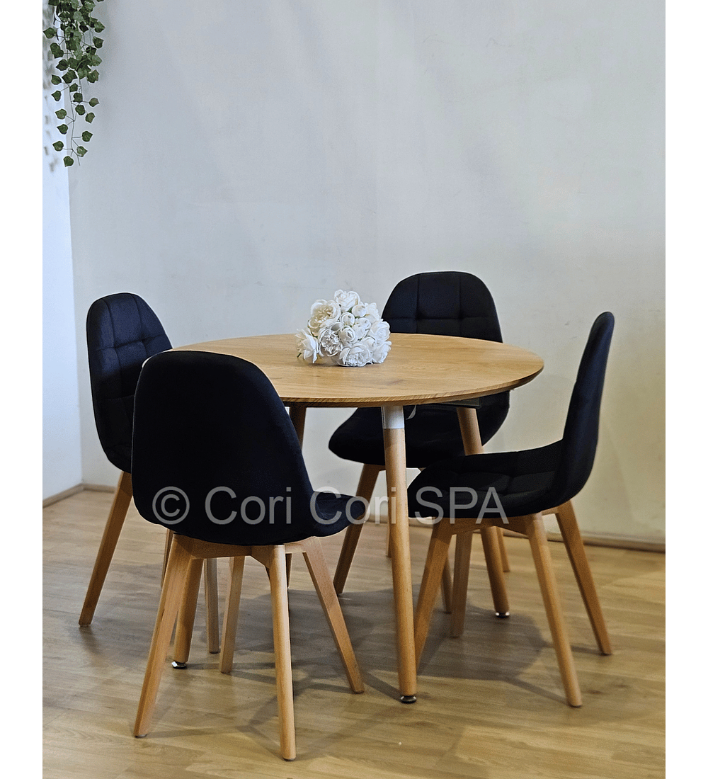 Comedor Mesa Expandible (100 - 180cms) + 4 Sillas Capitonne Velvet