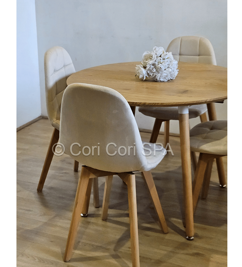Comedor Mesa Expandible (100 - 180cms) + 4 Sillas Capitonne Velvet