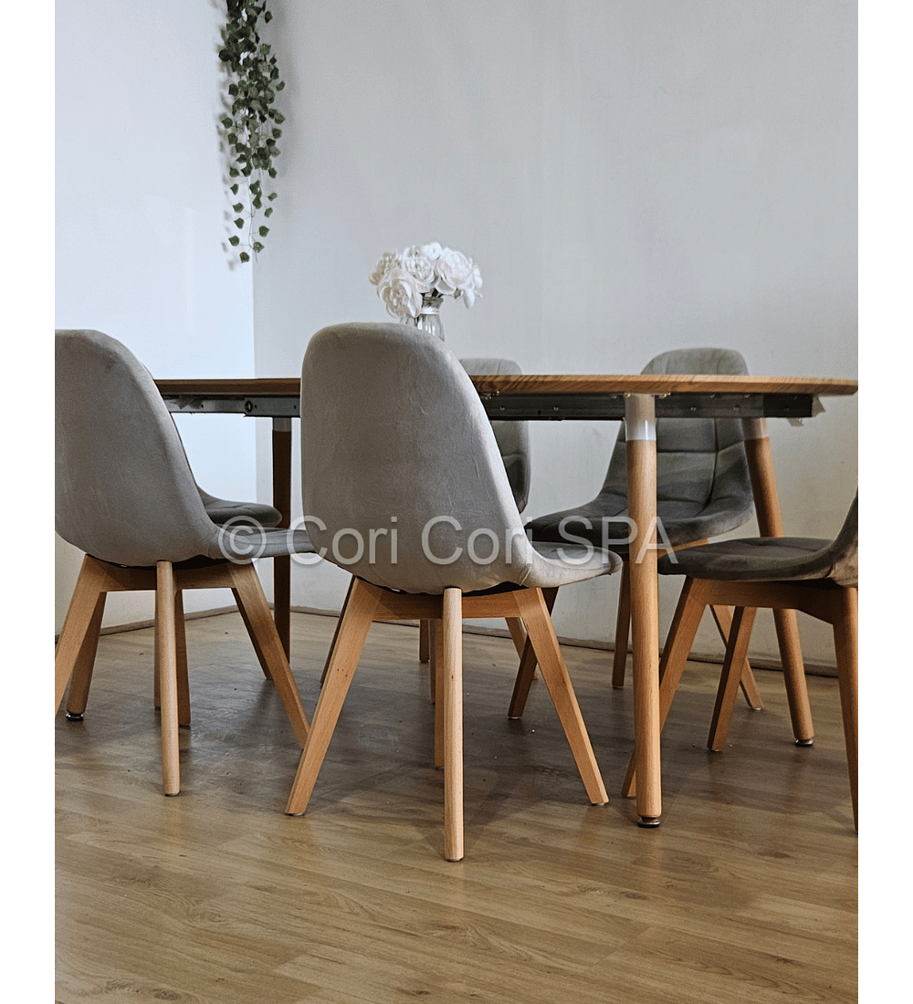 Comedor Mesa Expandible (100 - 180cms) + 4 Sillas Capitonne Velvet