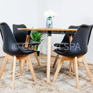 PREVENTA.- Comedor Mesa Expandible (100 - 180cms) + 4 Sillas Tulip