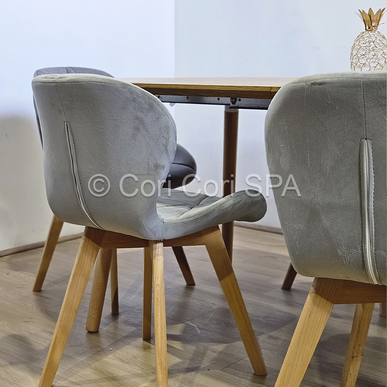 Comedor Mesa Expandible (100 - 180cms) + 4 Sillas Mariposa Velvet 8