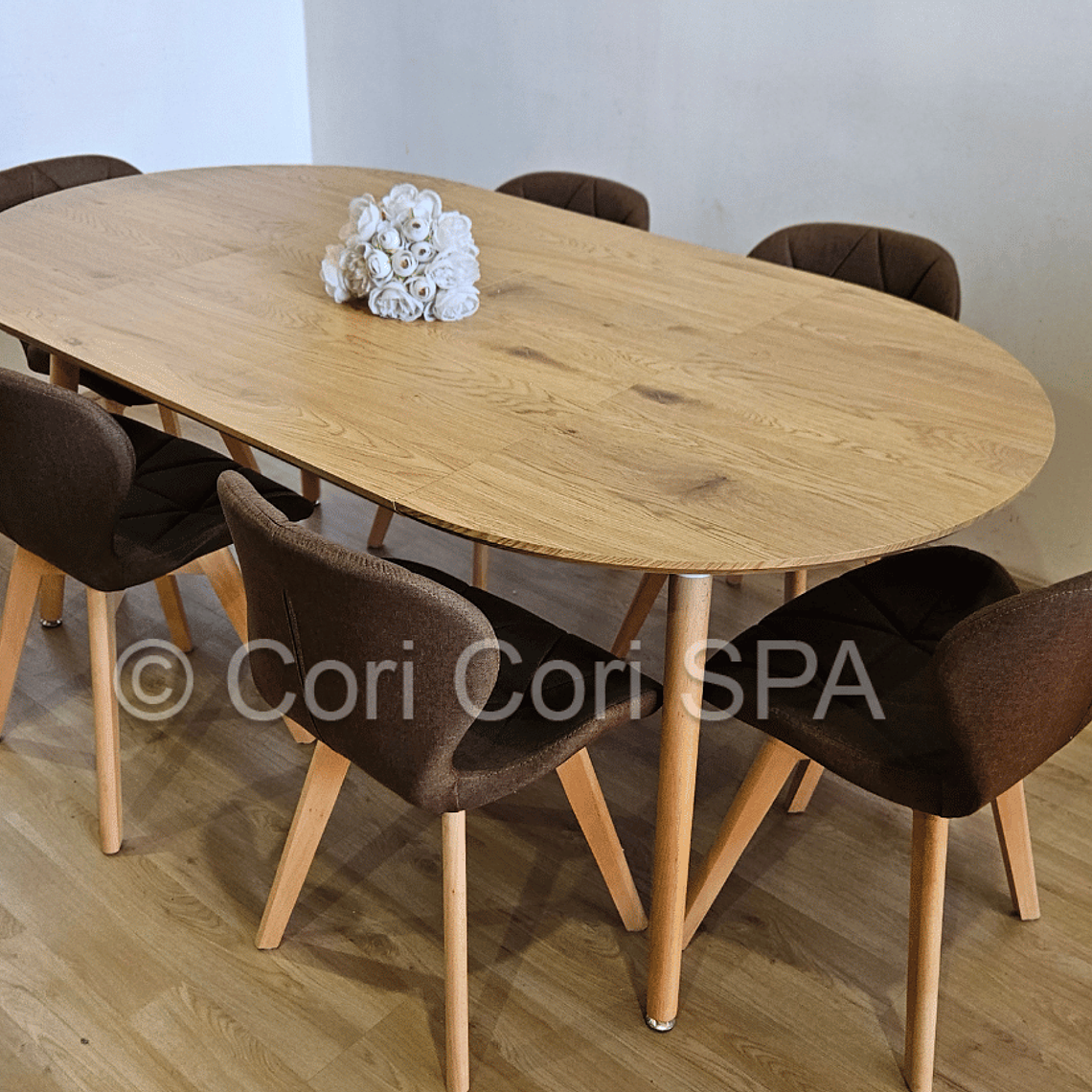 Comedor Mesa Expandible (100 - 180cms) + 6 Sillas Mariposa Lino 1