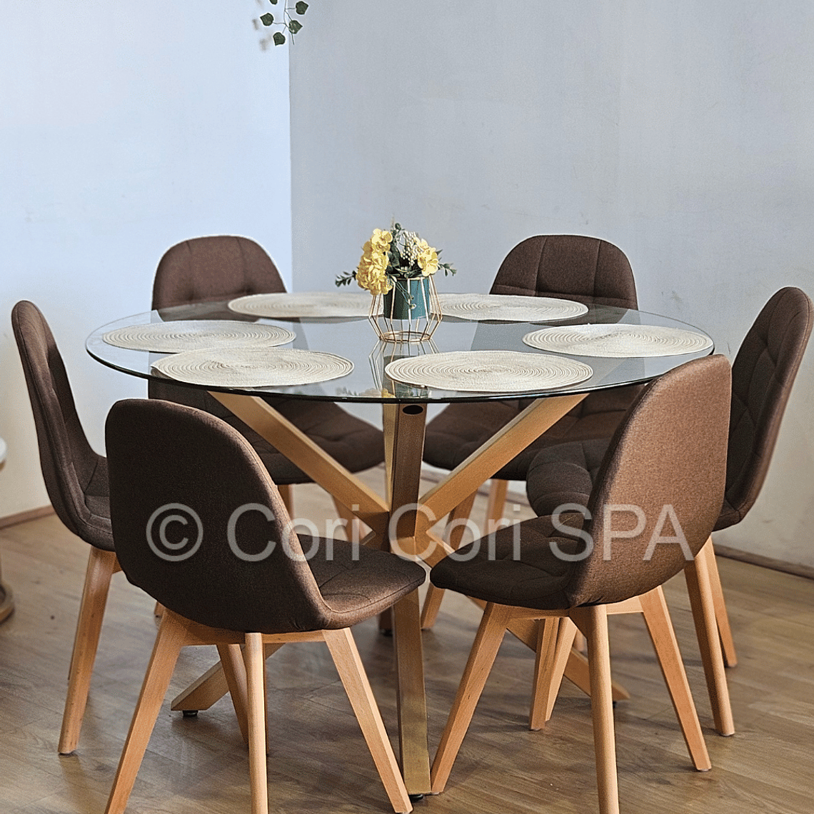 Comedor Warwick 120Cms + 6 Sillas Capitonne Lino 3
