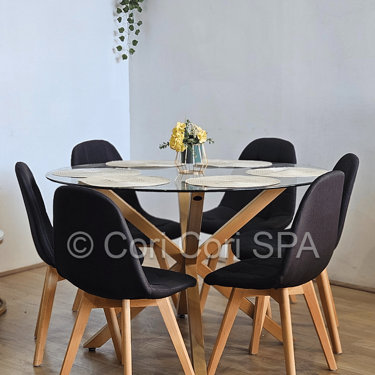 Comedor Warwick 120Cms + 6 Sillas Capitonne Velvet 6