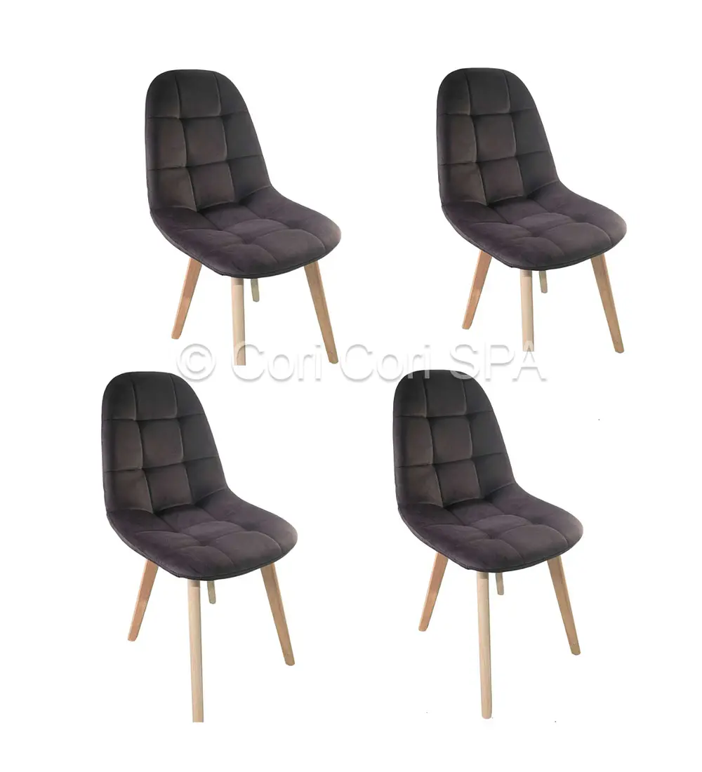 Comedor Warwick 120cm + 4 Silla Capitonné Velvet 