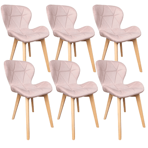 Pack 6 Sillas Mariposa Velvet
