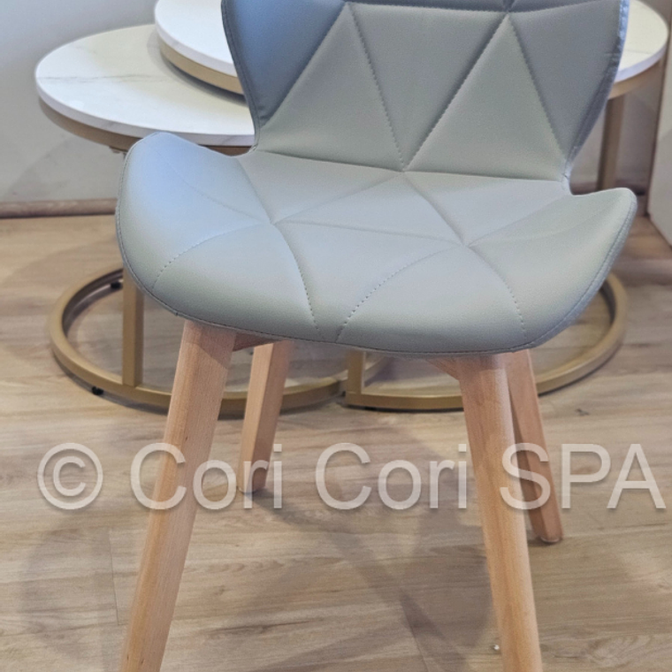 Comedor Mesa Wood 100cm + 4 Sillas Mariposa Ecocuero Wood 9