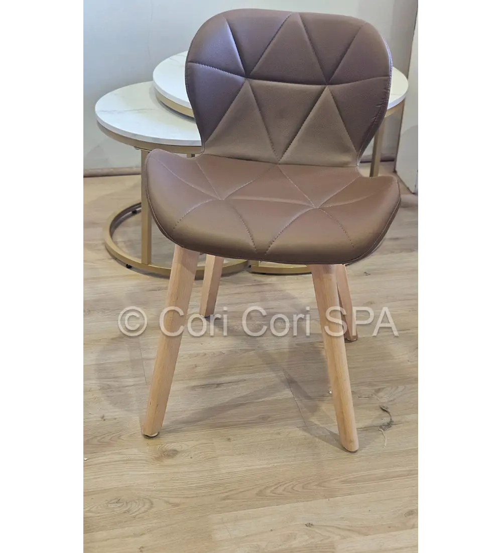 Comedor Mesa Wood 100cm + 4 Sillas Mariposa Ecocuero Wood