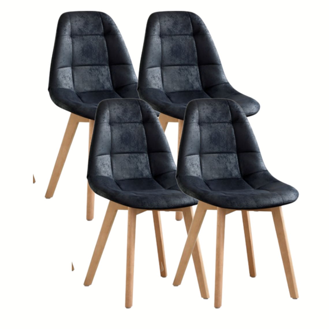 Pack 4 Sillas Capitonne Ecocuero Vintage 1