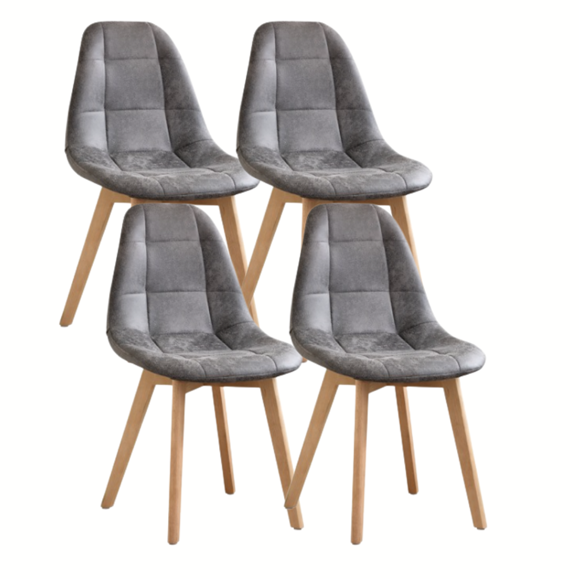 Pack 4 Sillas Capitonne Ecocuero Vintage 4