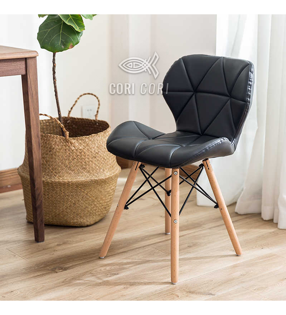 2da Seleccion.- Silla Eames Mariposa Ecocuero Negra