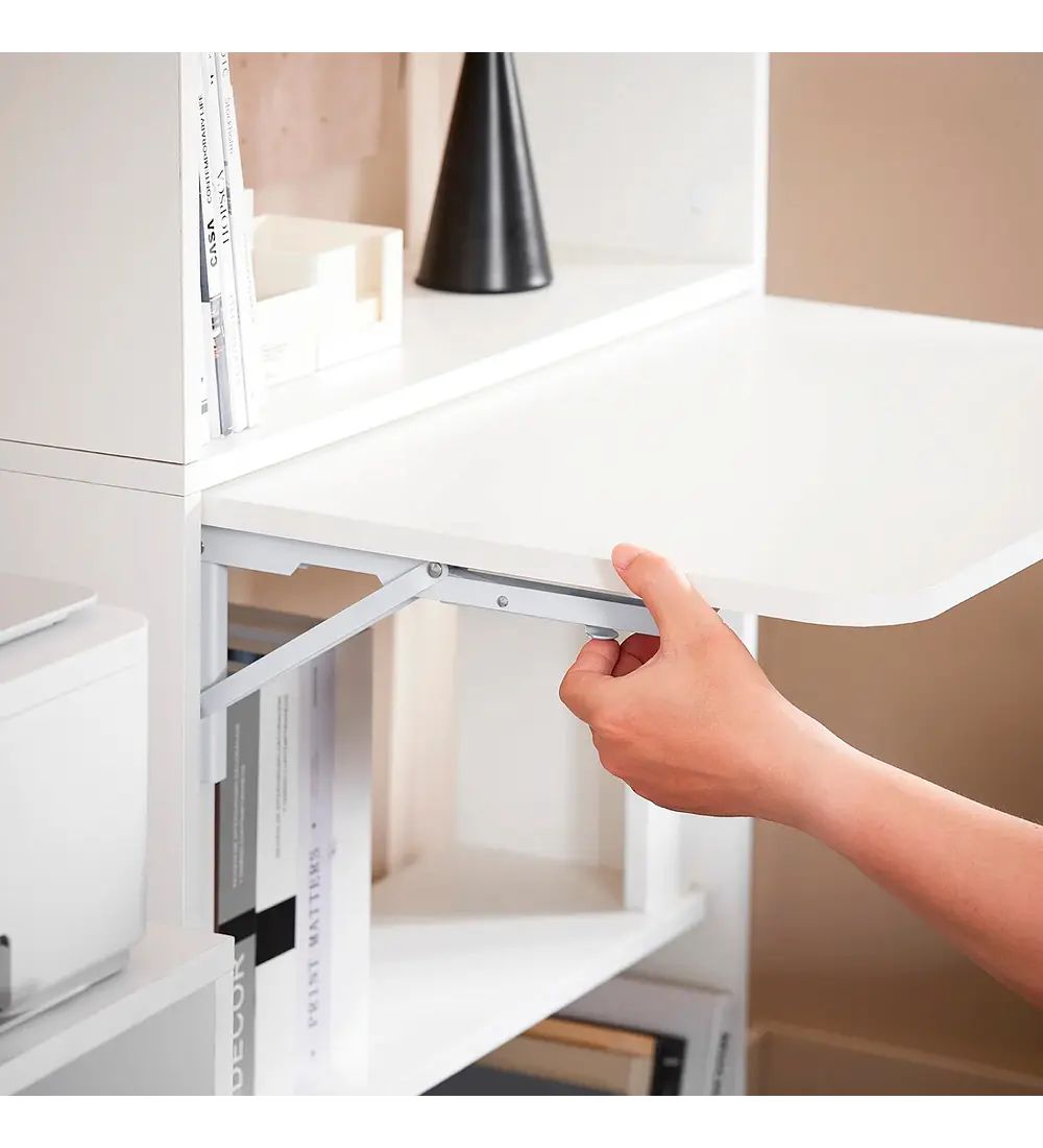 Estantería con Escritorio Plegable Compacto - Blanco