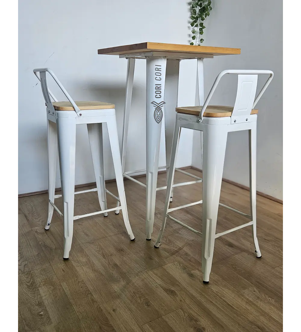 Taburete Tolix  Industriales (asiento de Madera Clara 76≈77cms)