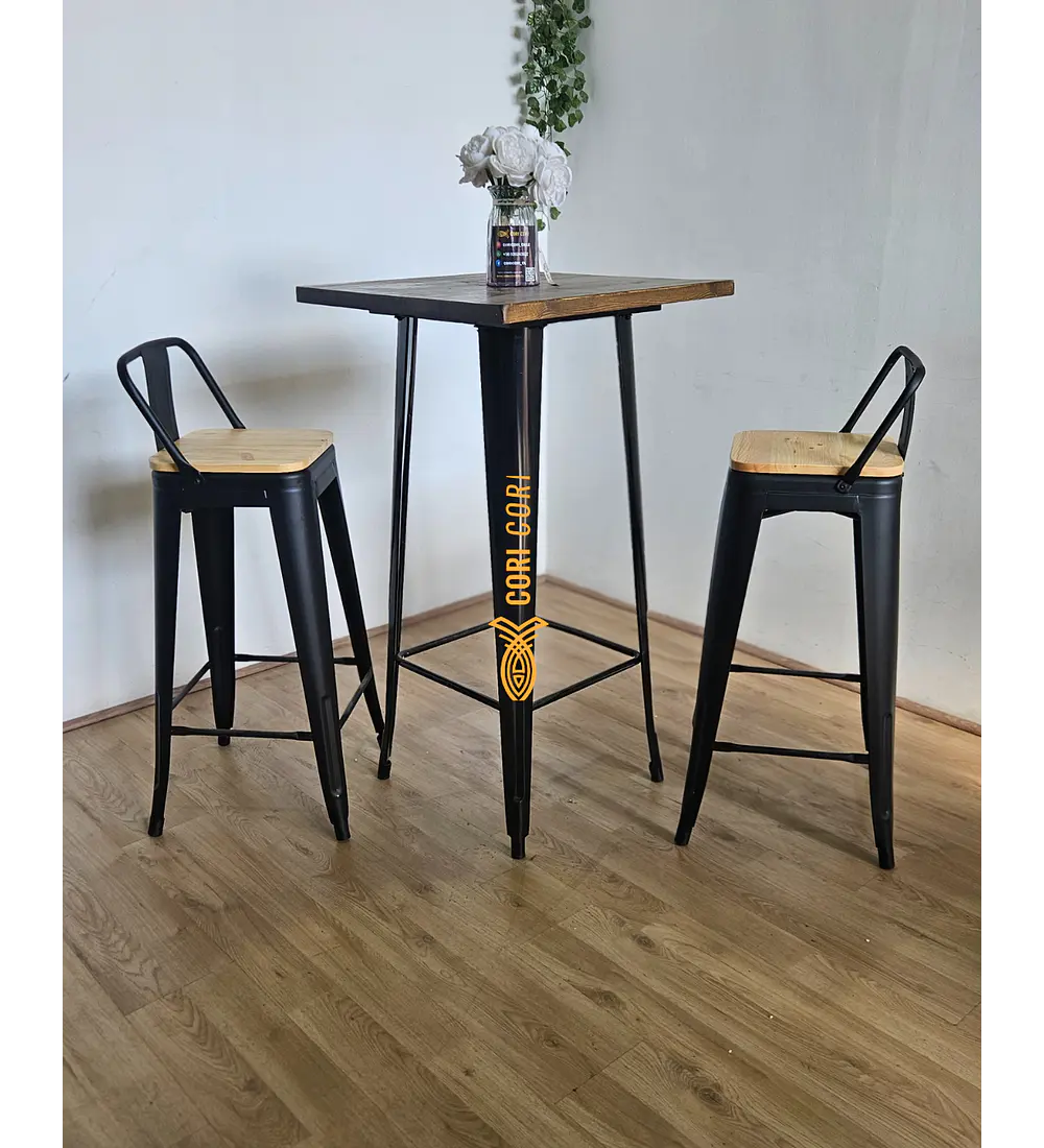 Taburete Tolix  Industriales (asiento de Madera Clara 76≈77cms)
