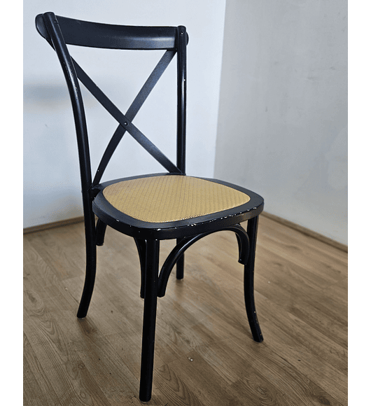 2da Mano.- Silla Crossback de Madera Negra