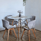 Comedor Mesa Eames Vidrio 100cms + 4 Sillas Mariposa Velvet - Miniatura 6