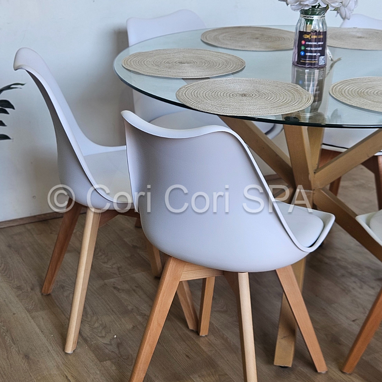 Comedor Warwick 120cm + 6 Sillas Tulip 13