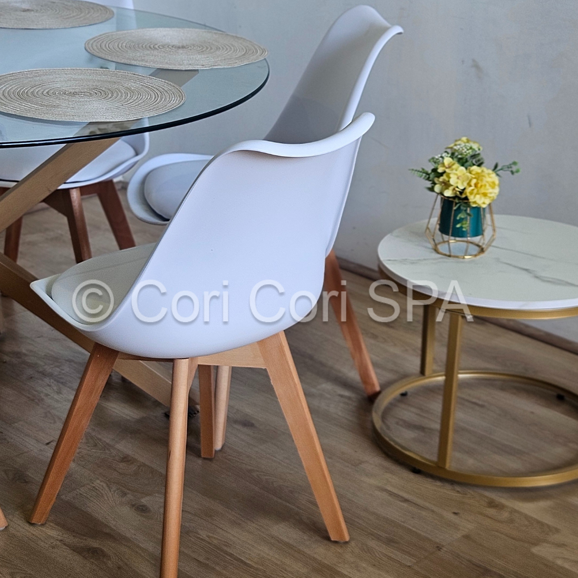 Comedor Warwick 120cm + 6 Sillas Tulip 19