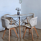 Comedor Mesa Eames Vidrio 120cms + 4 Sillas Mariposa Velvet - Miniatura 3