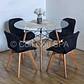 Comedor Mesa Eames Vidrio 120cms + 4 Sillas Mariposa Velvet - Miniatura 1