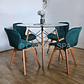 Comedor Mesa Eames Vidrio 120cms + 4 Sillas Mariposa Velvet - Miniatura 14