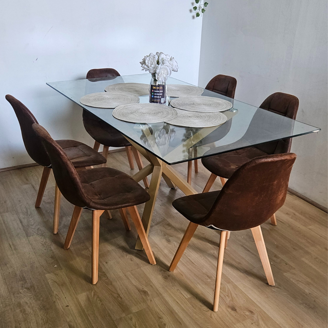 Comedor Madrid 140x80cms + 6 Sillas Capitonné Ecocuero Vintage 4