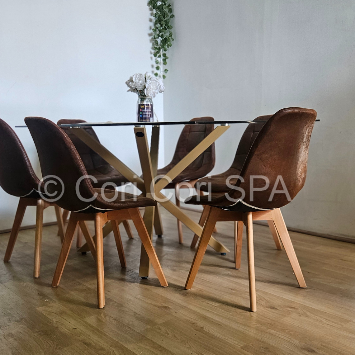 Comedor Madrid 140x80cms + 6 Sillas Capitonné Ecocuero Vintage 7