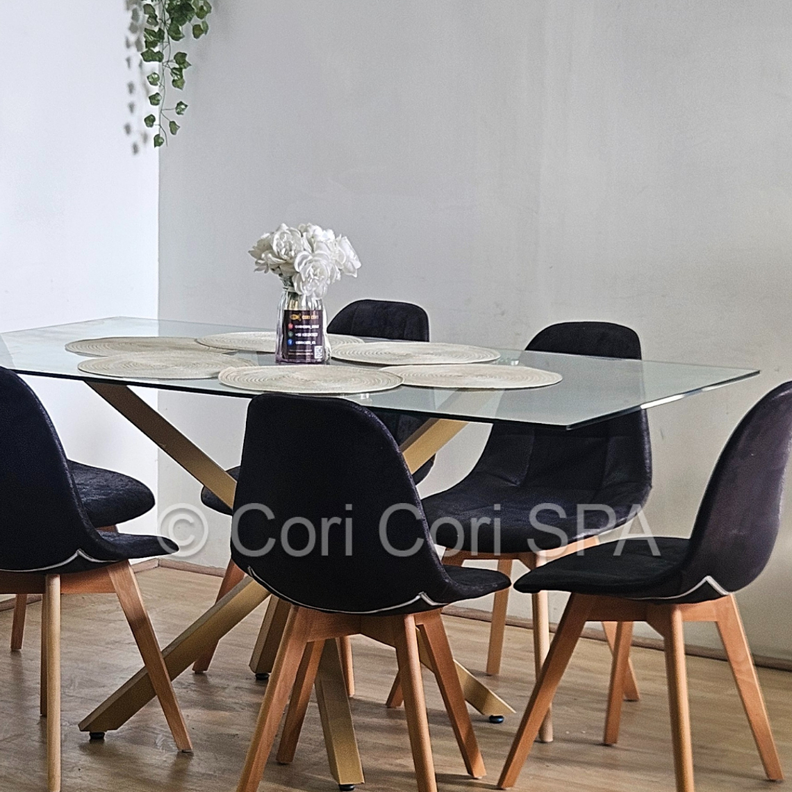 Comedor Madrid 140x80cms + 6 Sillas Capitonné Ecocuero Vintage 11