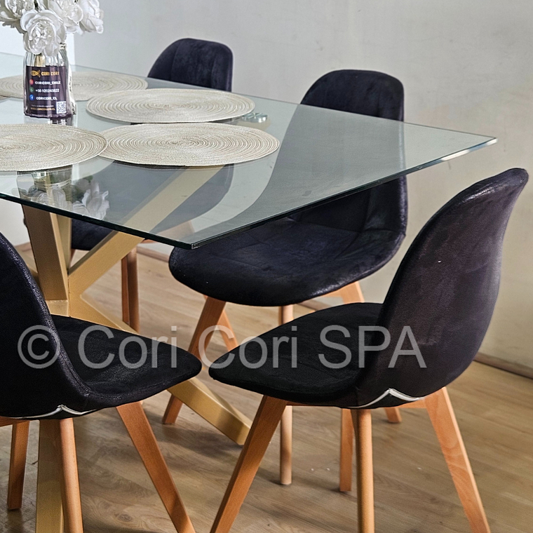 Comedor Madrid 140x80cms + 6 Sillas Capitonné Ecocuero Vintage 13