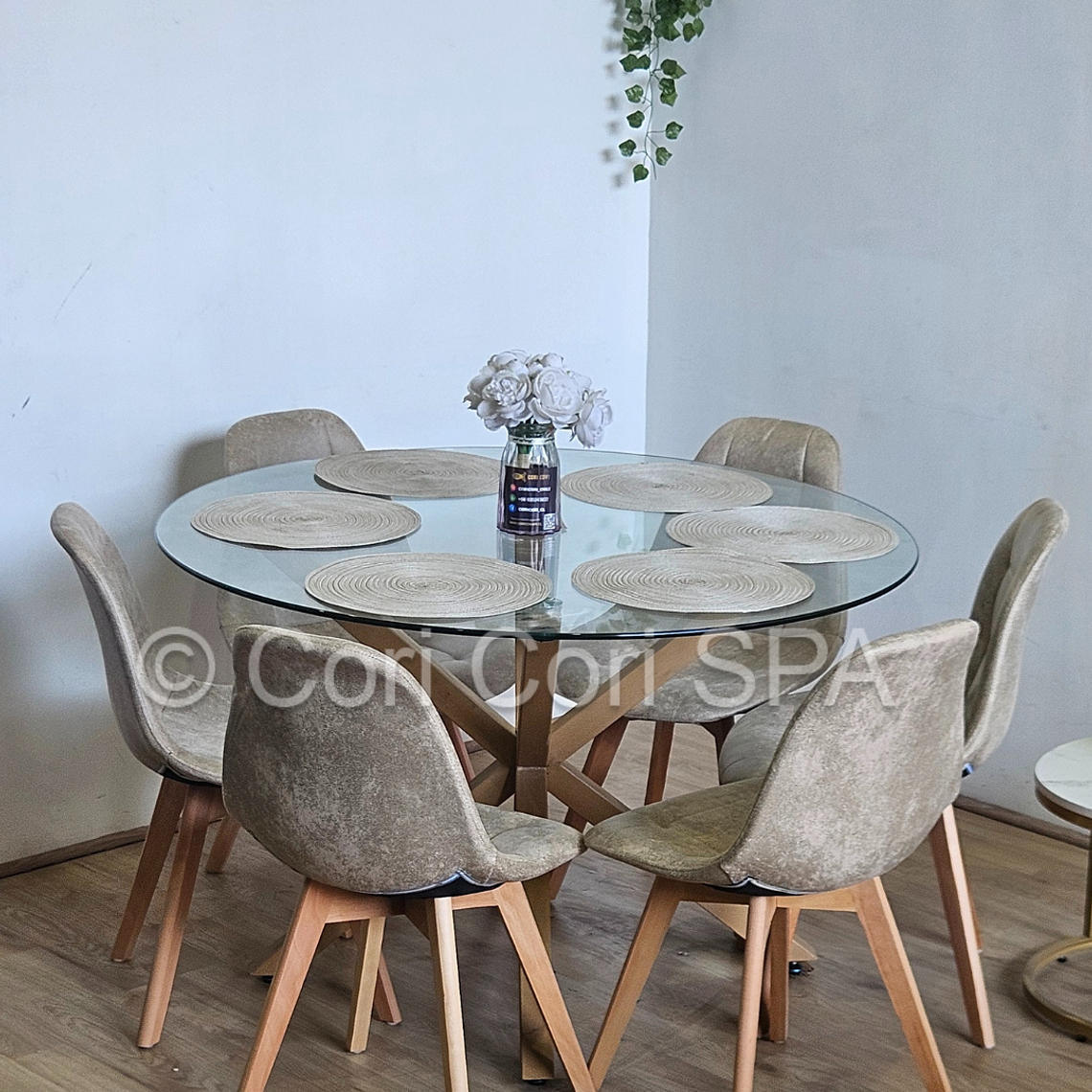 Comedor Warwick 120Cms + 6 Sillas Capitonne Vintage 1