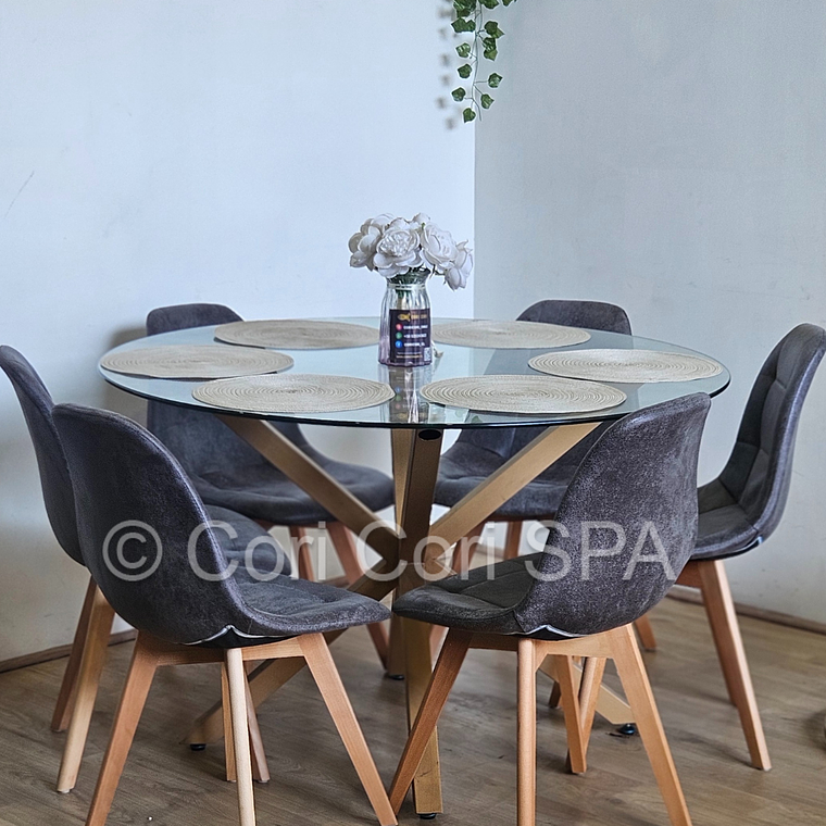 Comedor Warwick 120Cms + 6 Sillas Capitonne Vintage 4