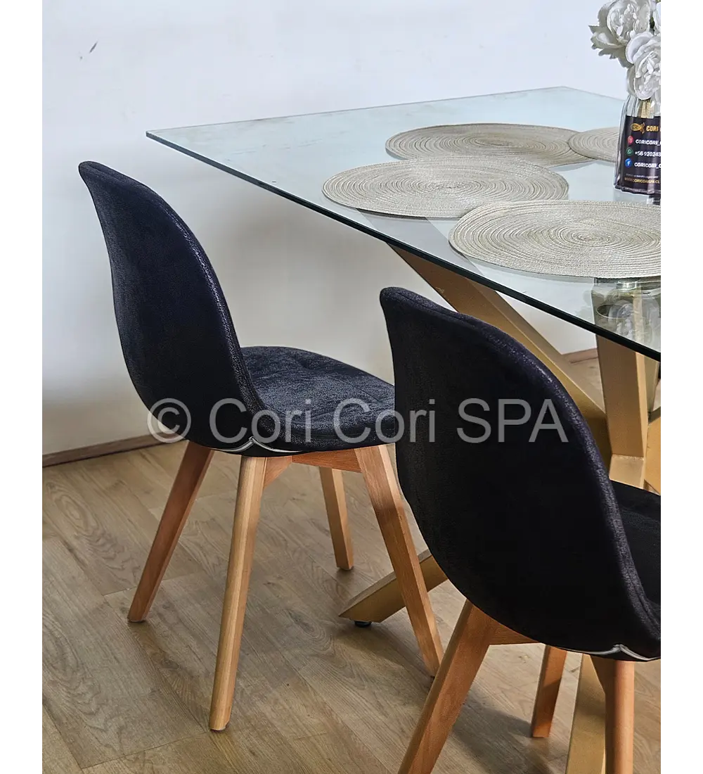 Comedor Madrid 140x80 cm + 4 Sillas Capitonné Ecocuero Vintage