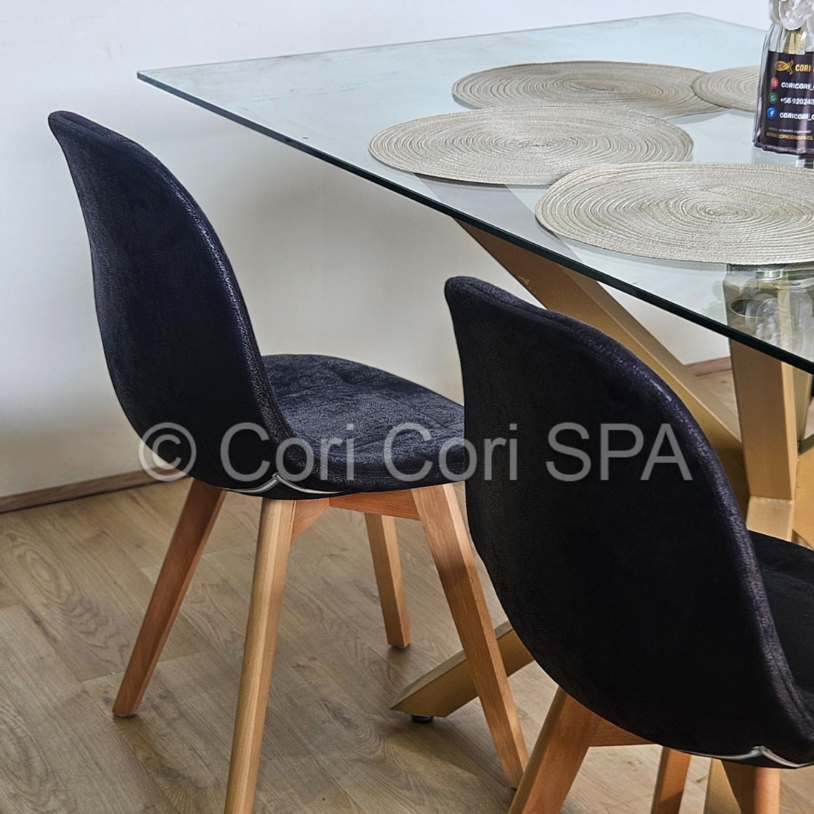 Comedor Madrid 140x80 cm + 4 Sillas Capitonné Ecocuero Vintage 5