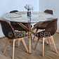 Comedor Warwick  120cm + 4 Sillas Capitonne Ecocuero Vintage - Miniatura 1