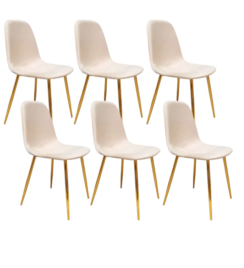 Pack 6 Sillas Scoop Velvet Gold