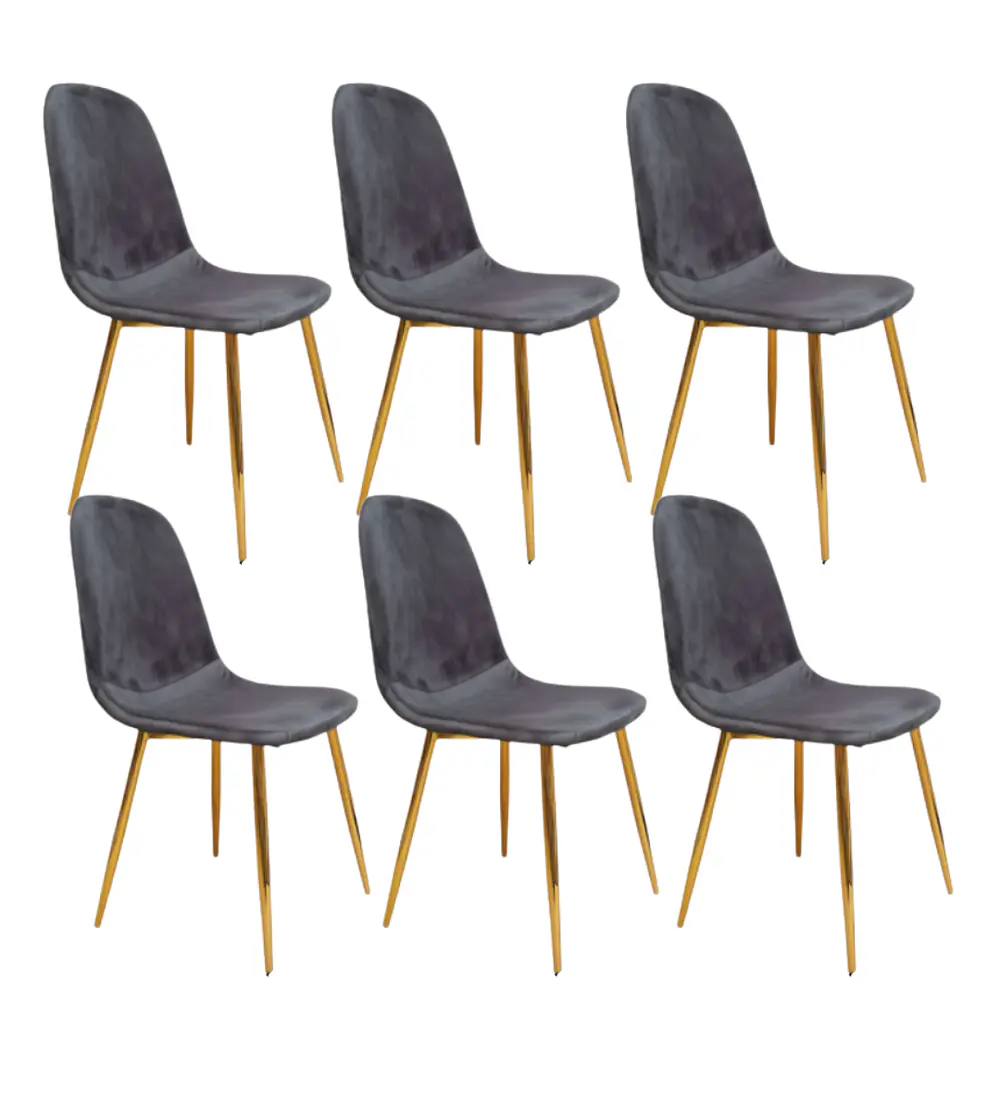 Pack 6 Sillas Scoop Velvet Gold