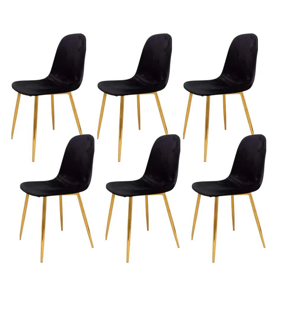 Pack 6 Sillas Scoop Velvet Gold