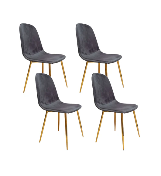 Pack 4 Sillas Scoop Velvet Gold