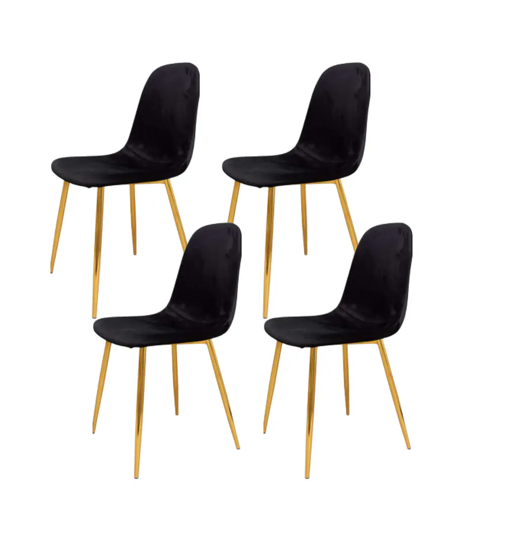 Pack 4 Sillas Scoop Velvet Gold