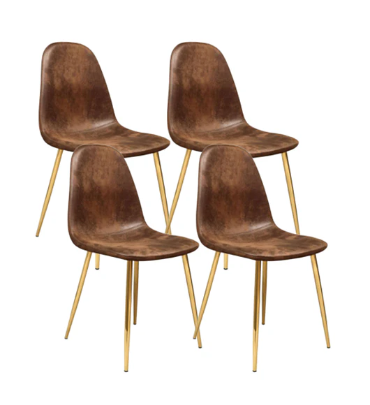Pack 4 Sillas Scoop Vintage Gold