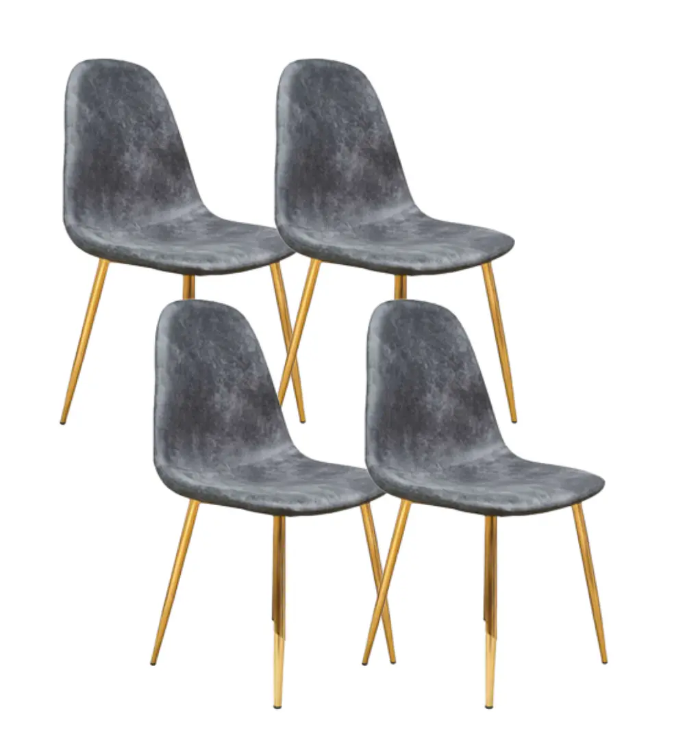 Pack 4 Sillas Scoop Vintage Gold