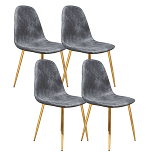 Pack 4 Sillas Scoop Vintage Gold