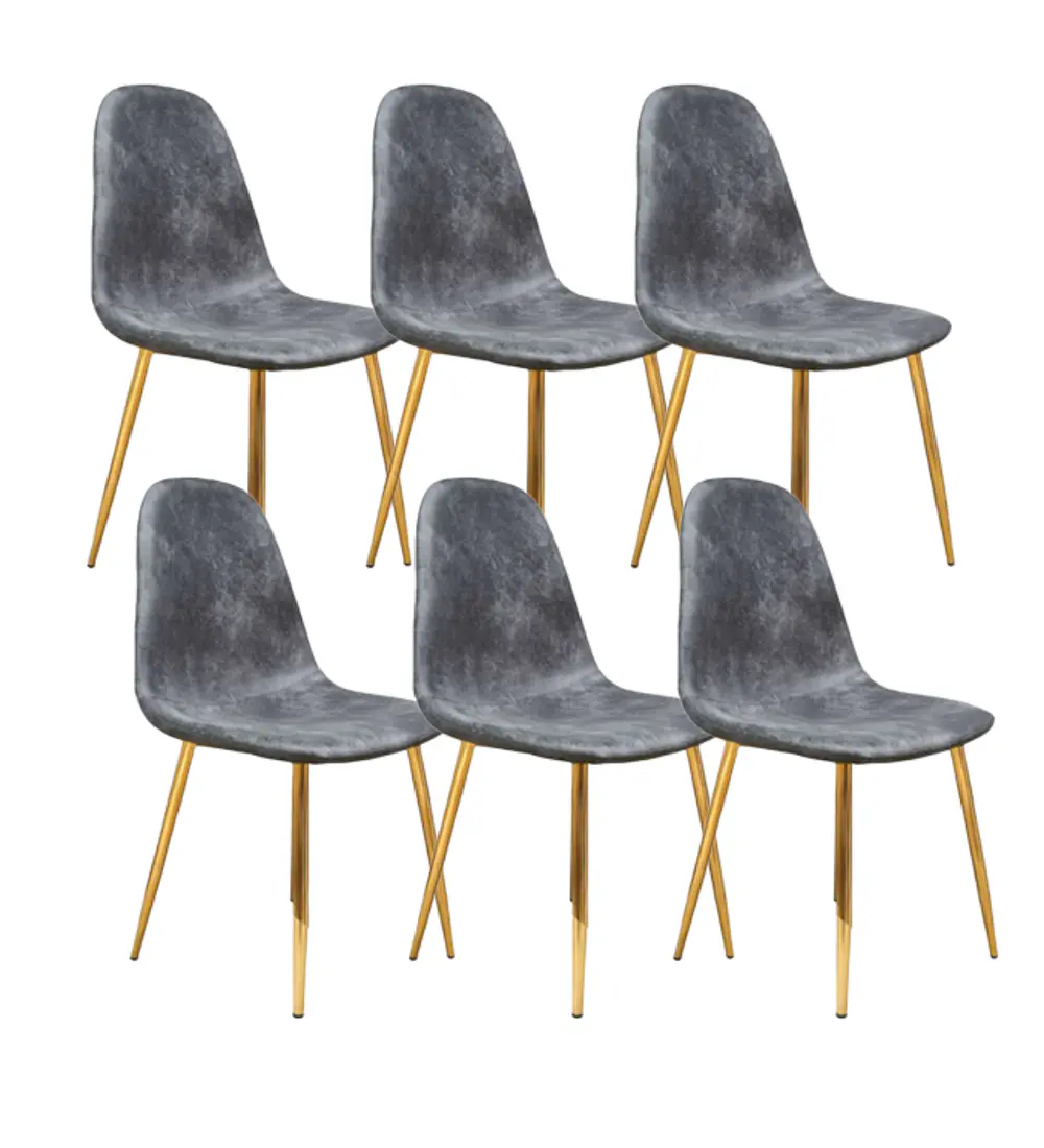 Pack 6 Sillas Scoop Vintage Gold