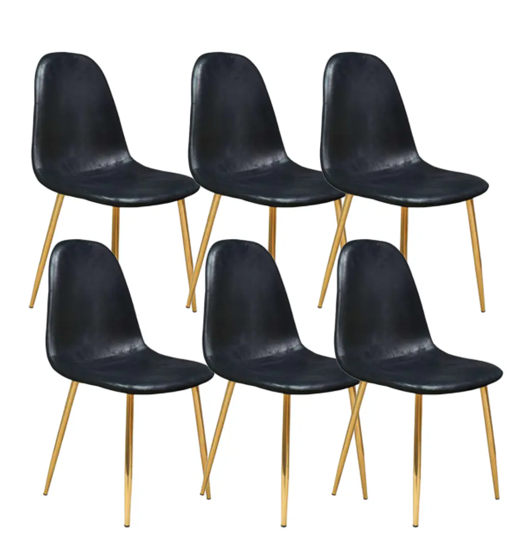 Pack 6 Sillas Scoop Vintage Gold