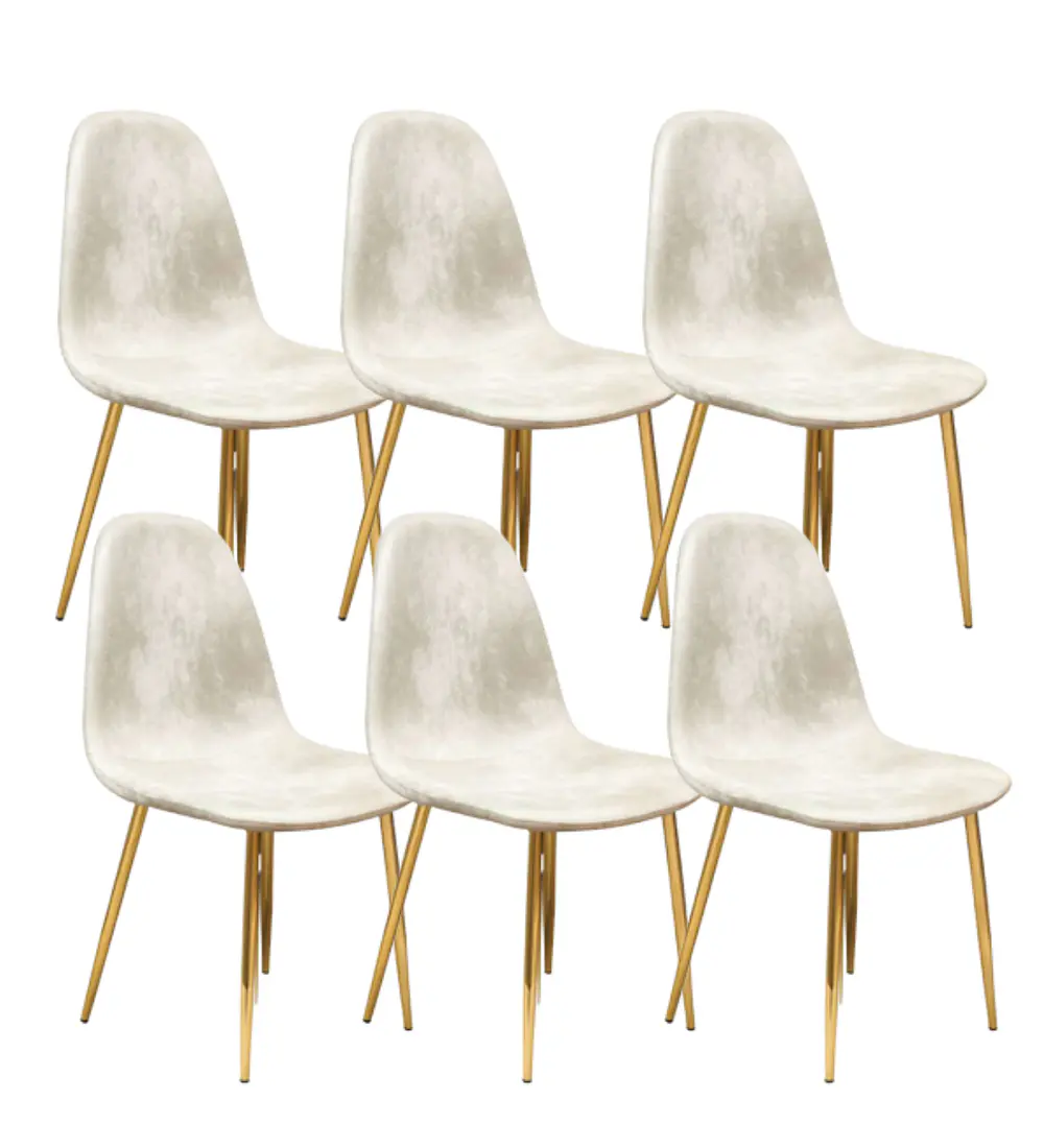Pack 6 Sillas Scoop Vintage Gold
