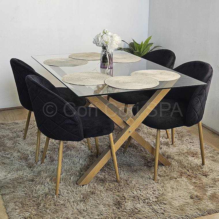 Comedor Medlock 130 x 80cm + 4 Sillas Bread Wood  3