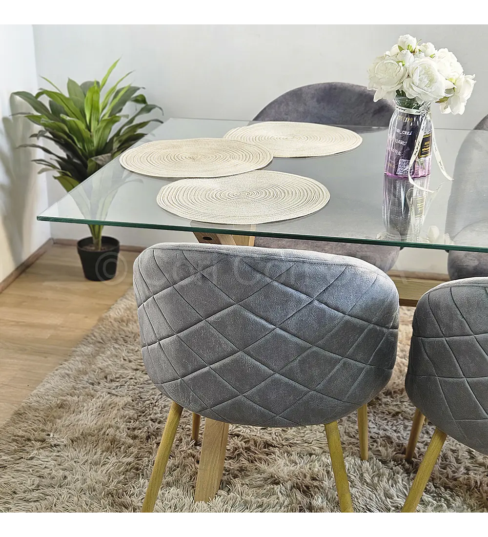Comedor Medlock 130 x 80cm + 4 Sillas Bread Wood 